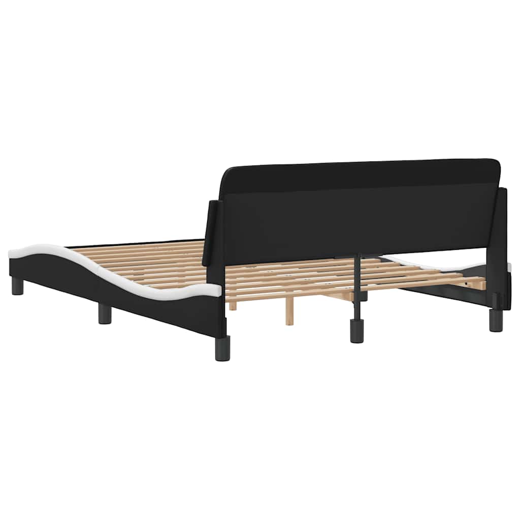 Okvir za krevet Dover crno-bijeli 140x190 cm umjetna koža