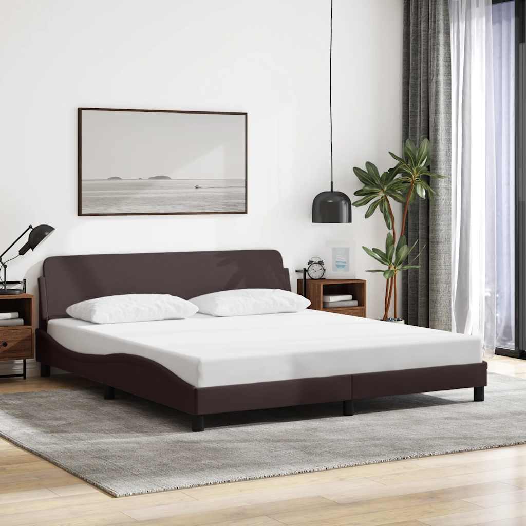 Okvir za krevet Dover tamnosmeđi 160x200 cm od tkanine