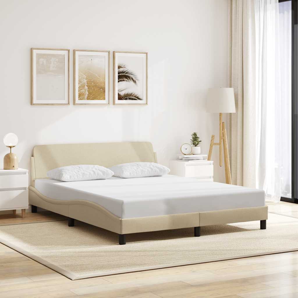 Okvir za krevet Dover krem 160x200 cm od tkanine