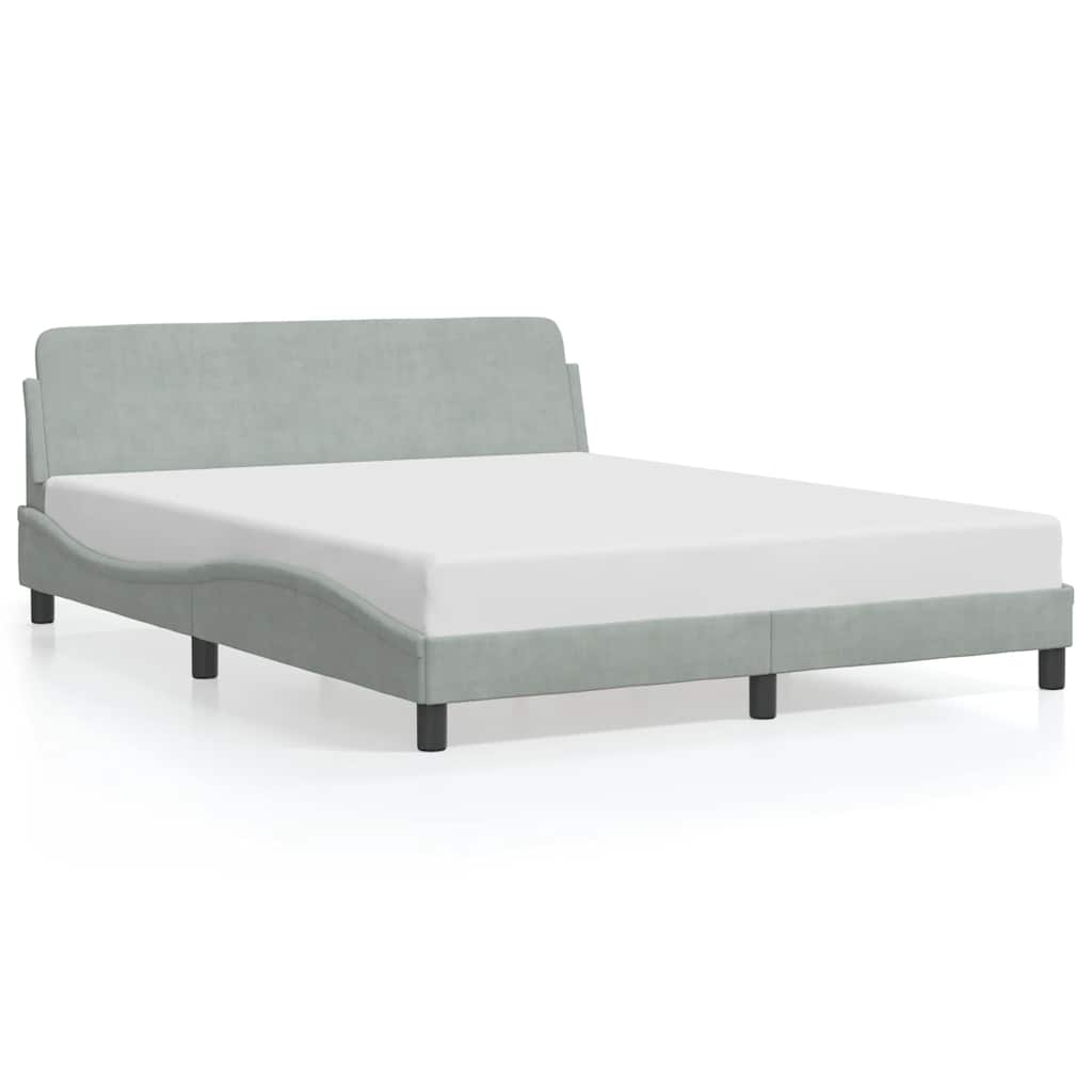 Okvir za krevet Dover svjetlosivi 160 x 200 cm baršunasti