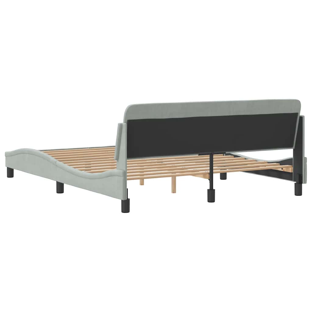 Okvir za krevet Dover svjetlosivi 160 x 200 cm baršunasti