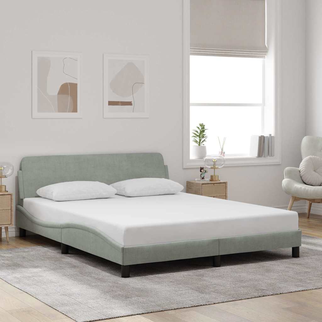 Okvir za krevet Dover svjetlosivi 160 x 200 cm baršunasti