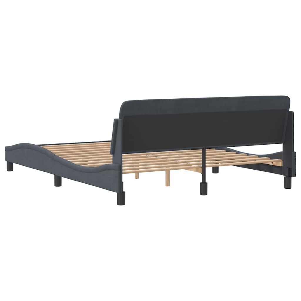 Okvir za krevet Dover tamnosivi 160x200 cm baršunasti