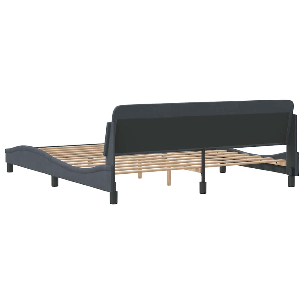 Okvir za krevet Dover tamnosivi 180x200 cm baršunasti