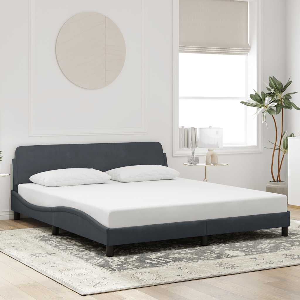 Okvir za krevet Dover tamnosivi 180x200 cm baršunasti