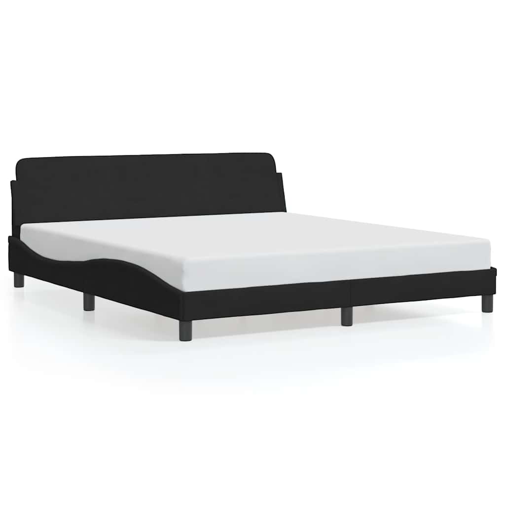 Okvir za krevet Dover crni 180x200 cm baršunasti