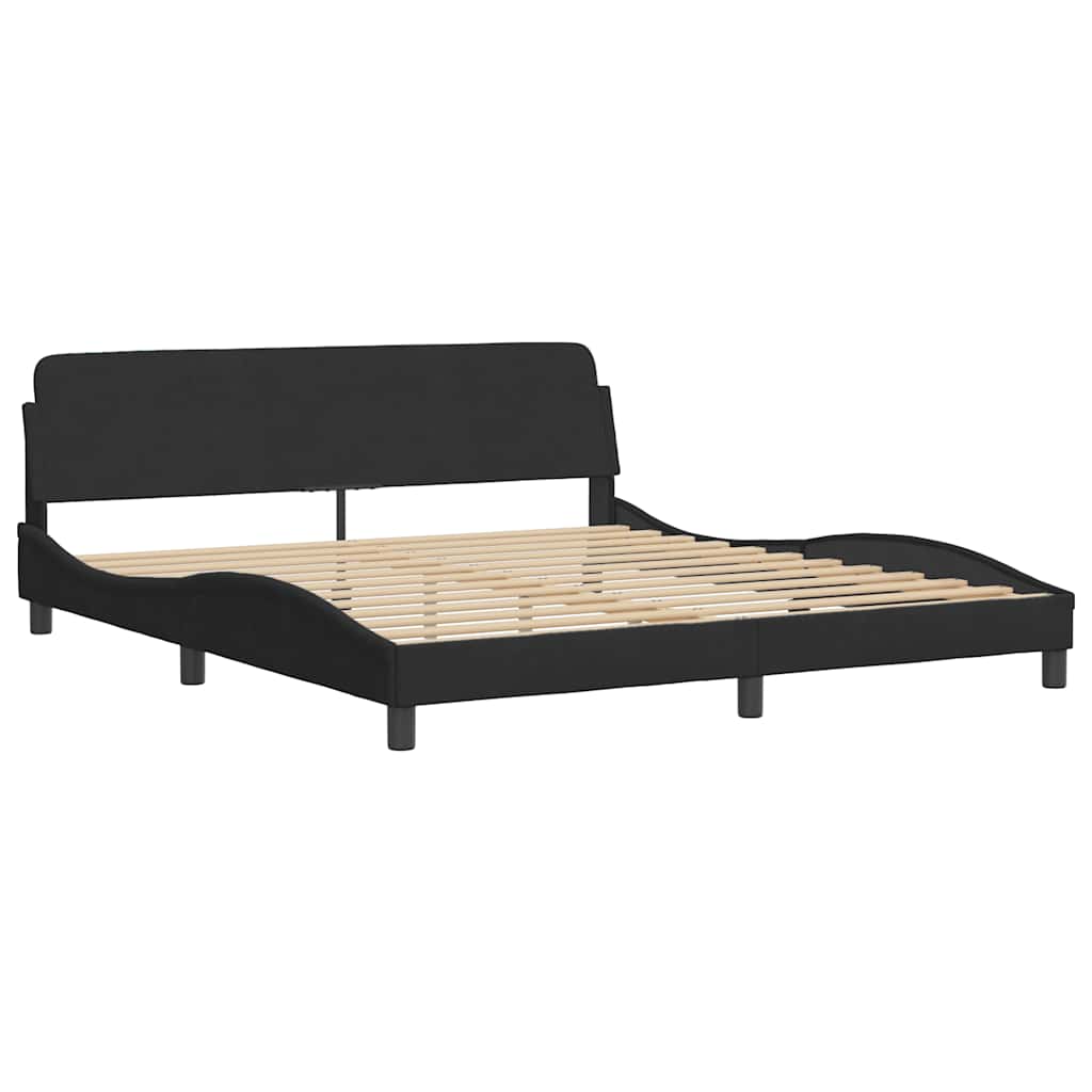 Okvir za krevet Dover crni 180x200 cm baršunasti