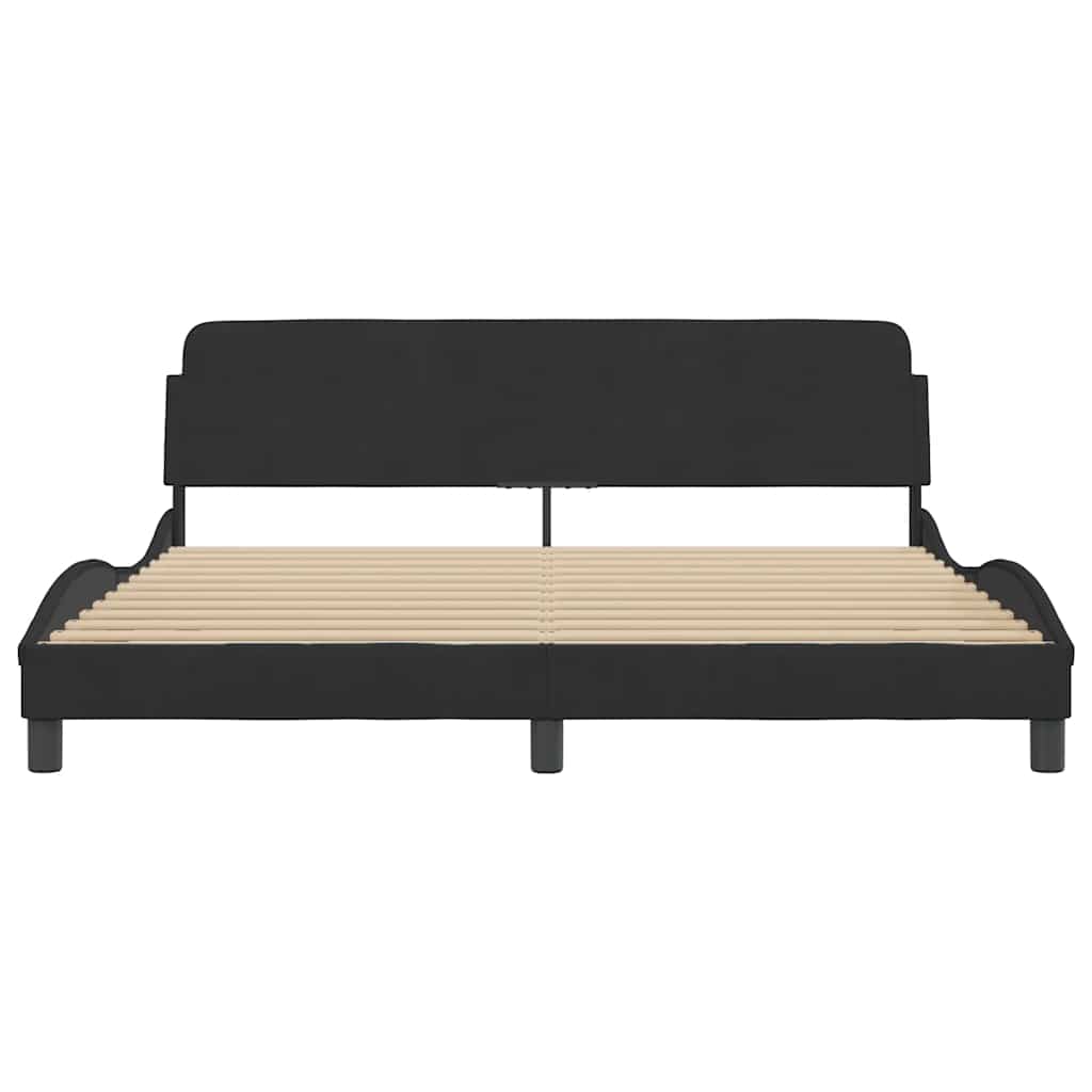 Okvir za krevet Dover crni 180x200 cm baršunasti