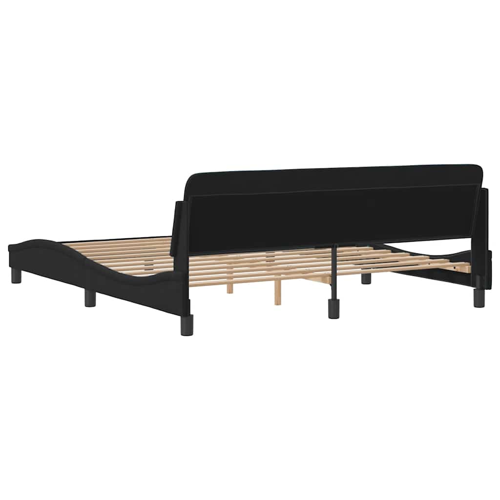 Okvir za krevet Dover crni 180x200 cm baršunasti