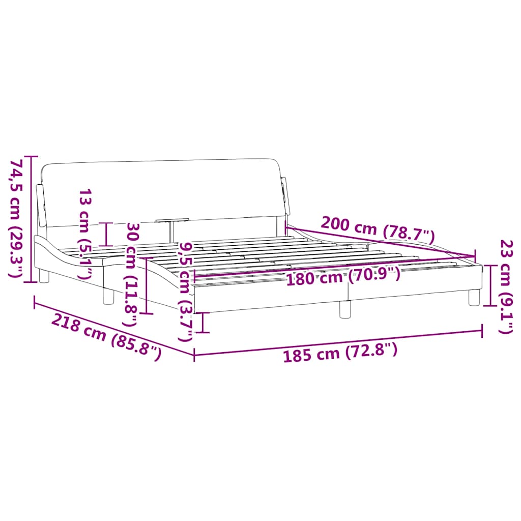 Okvir za krevet Dover crni 180x200 cm od umjetne kože