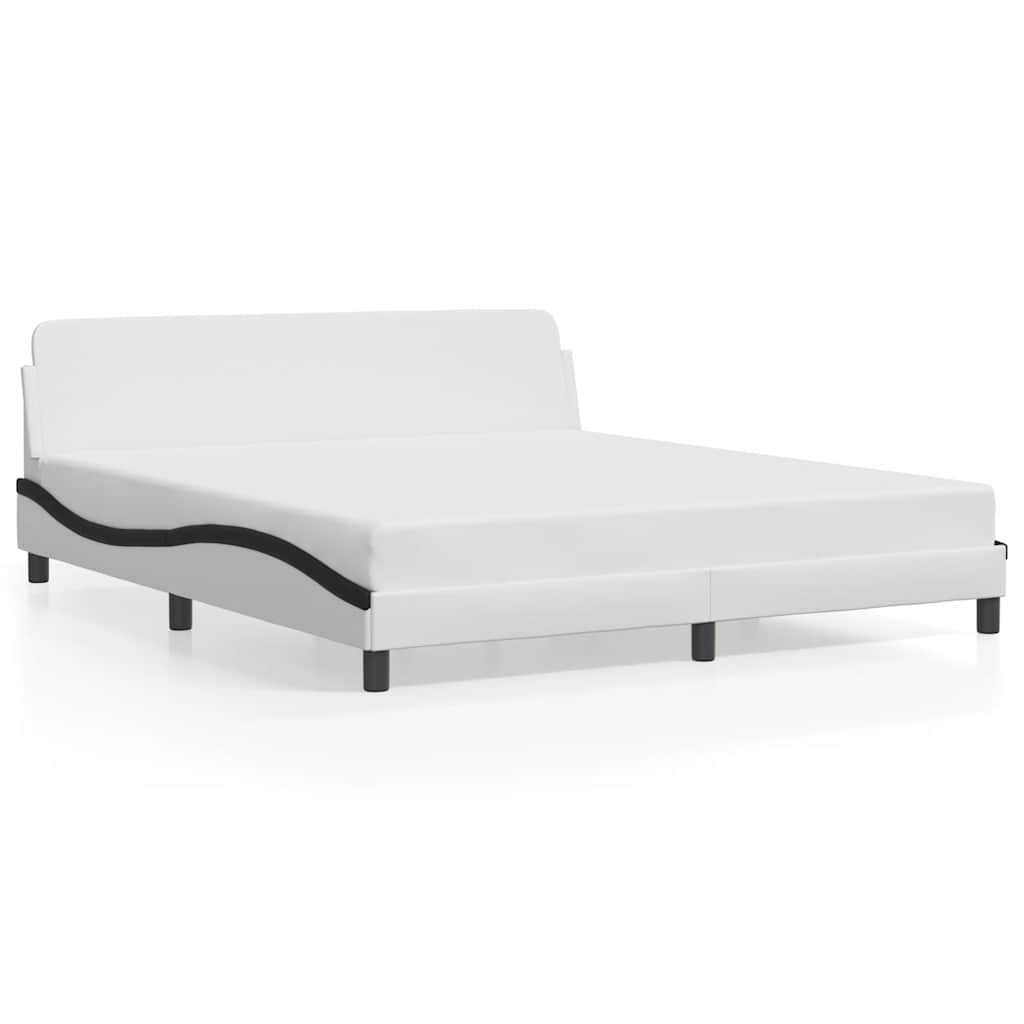 Okvir za krevet Dover bijelo-crni 180x200cm umjetna koža