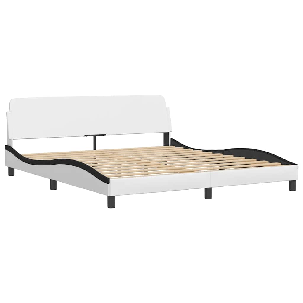 Okvir za krevet Dover bijelo-crni 180x200cm umjetna koža