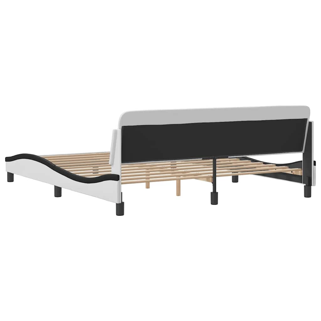 Okvir za krevet Dover bijelo-crni 180x200cm umjetna koža