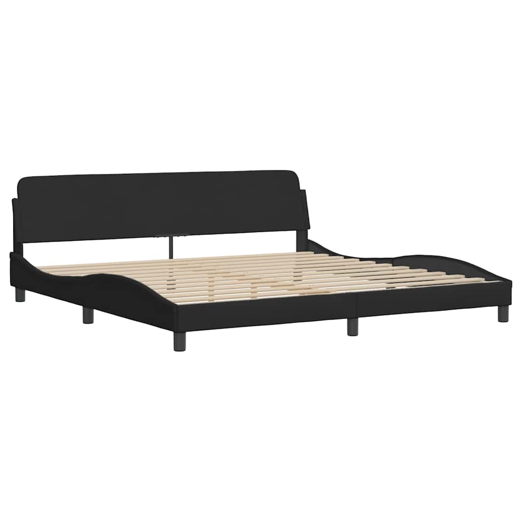Okvir za krevet Dover crni 200x200 cm od tkanine