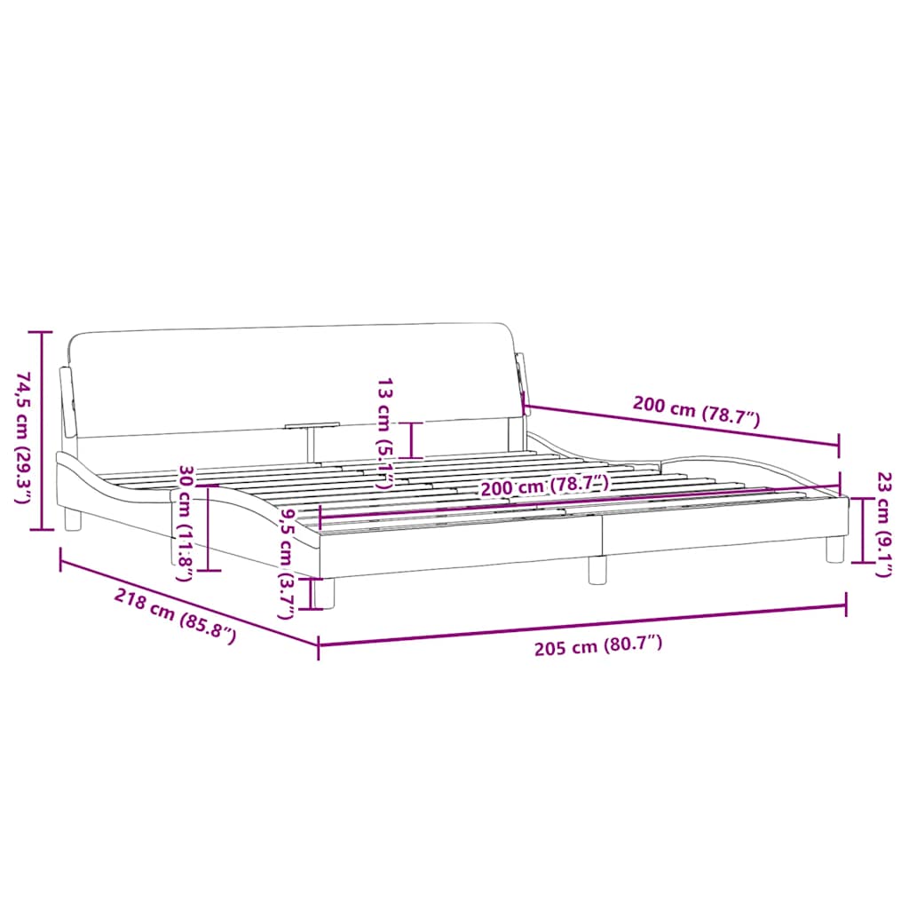 Okvir za krevet Dover tamnosmeđi 200x200 cm od tkanine