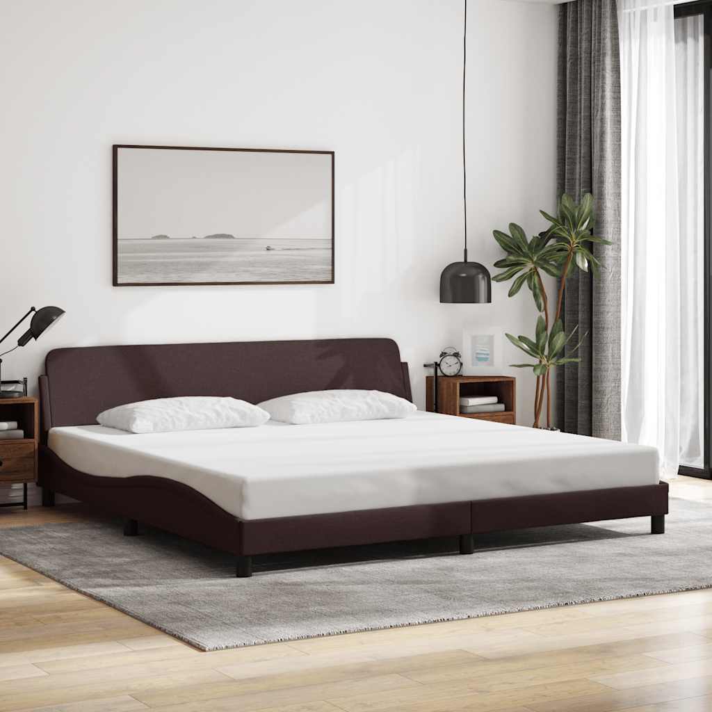 Okvir za krevet Dover tamnosmeđi 200x200 cm od tkanine
