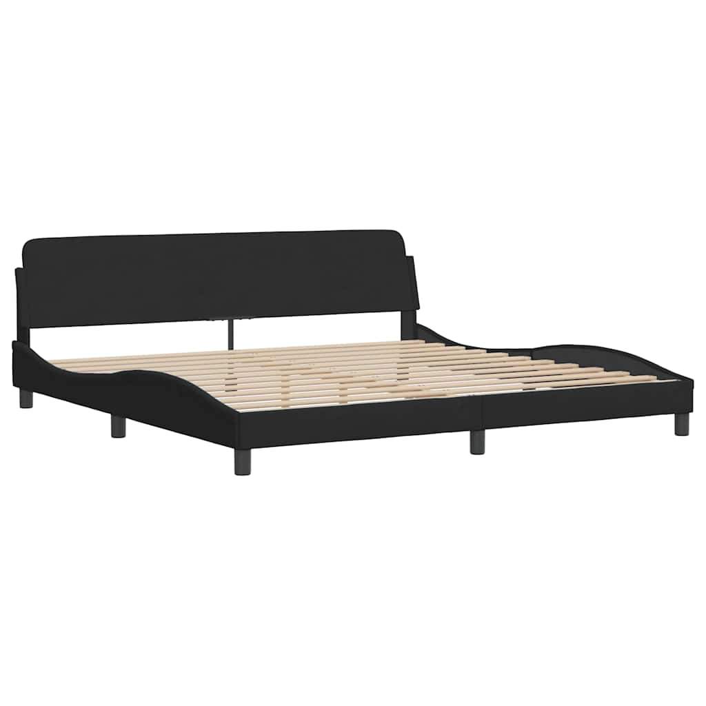 Okvir za krevet Dover crni 200x200 cm baršunasti
