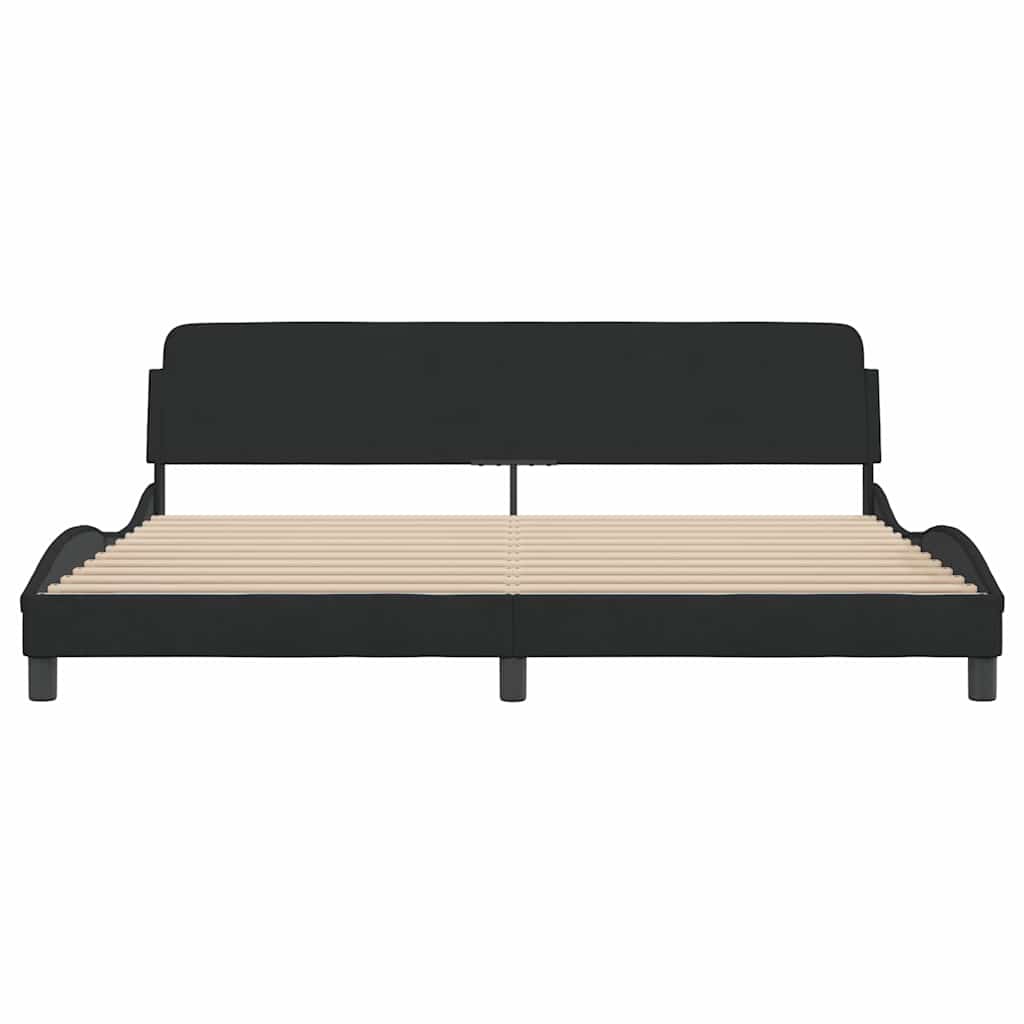 Okvir za krevet Dover crni 200x200 cm baršunasti