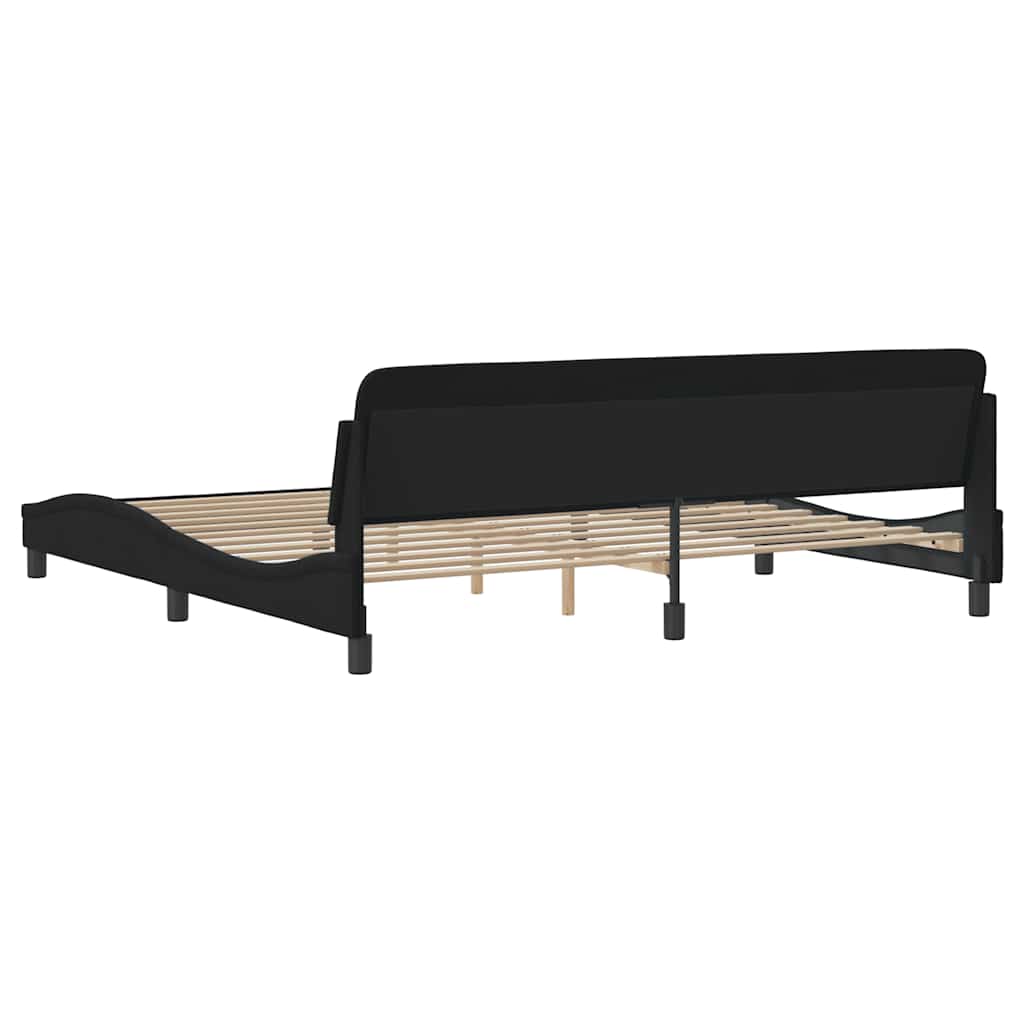 Okvir za krevet Dover crni 200x200 cm baršunasti