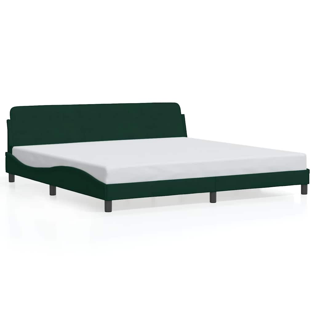 Okvir za krevet Dover tamnozeleni 200x200 cm baršunasti