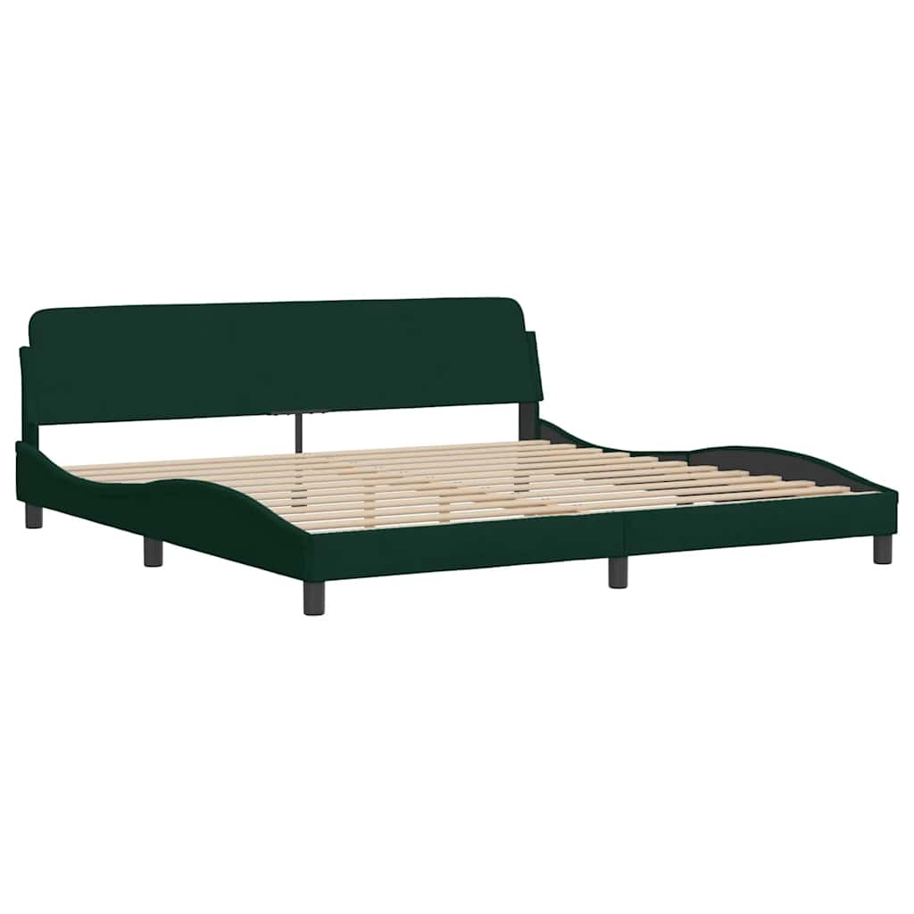 Okvir za krevet Dover tamnozeleni 200x200 cm baršunasti