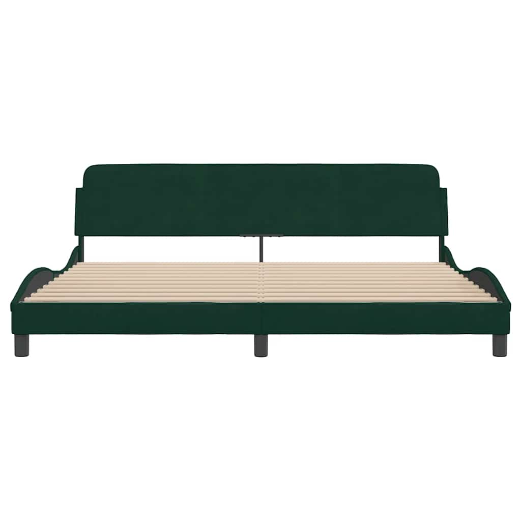 Okvir za krevet Dover tamnozeleni 200x200 cm baršunasti