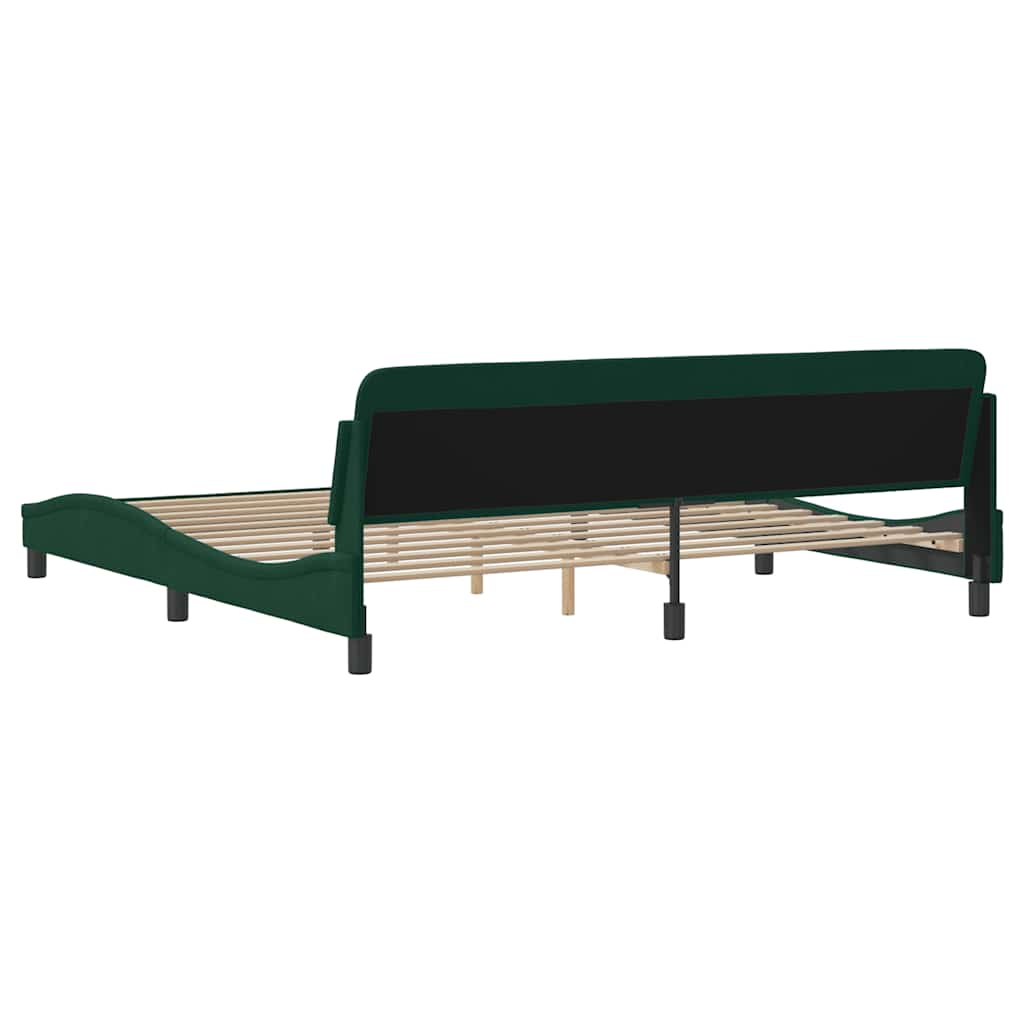Okvir za krevet Dover tamnozeleni 200x200 cm baršunasti