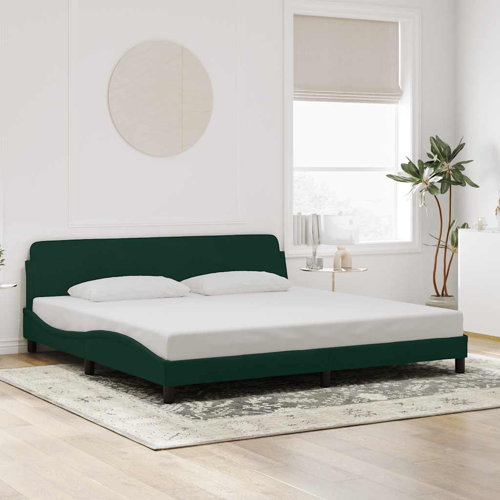 Okvir za krevet Dover tamnozeleni 200x200 cm baršunasti