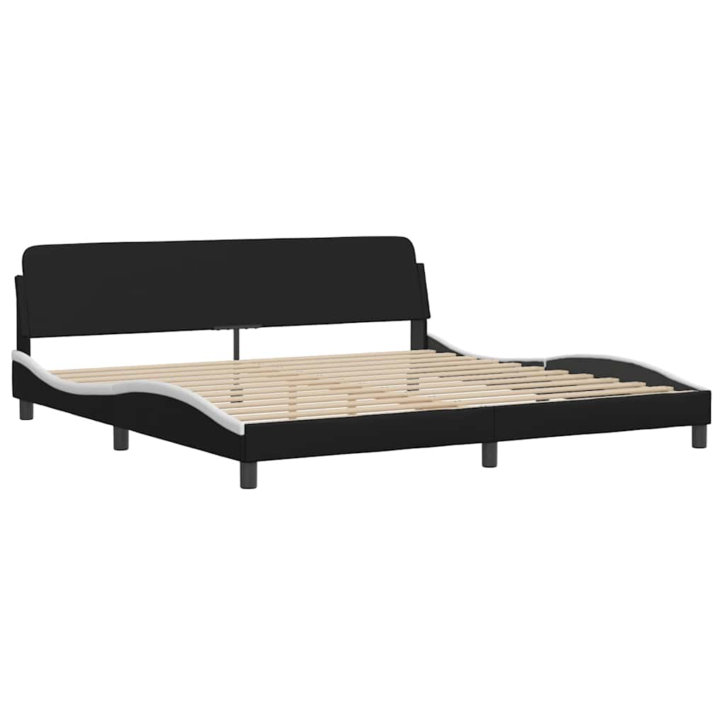 Okvir za krevet Dover crno-bijeli 200x200cm umjetna koža