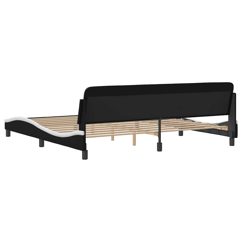 Okvir za krevet Dover crno-bijeli 200x200cm umjetna koža