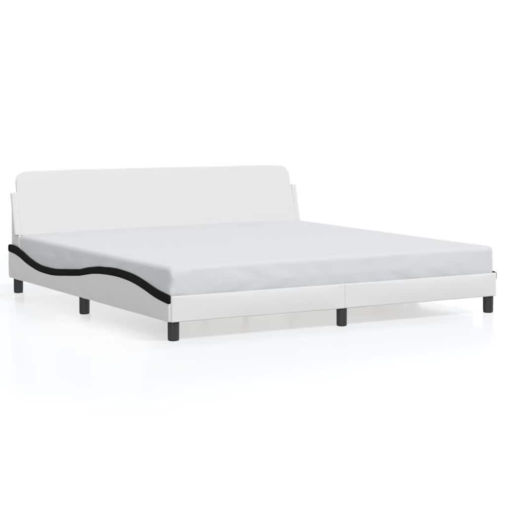Okvir za krevet Dover bijelo-crni 200x200cm umjetna koža