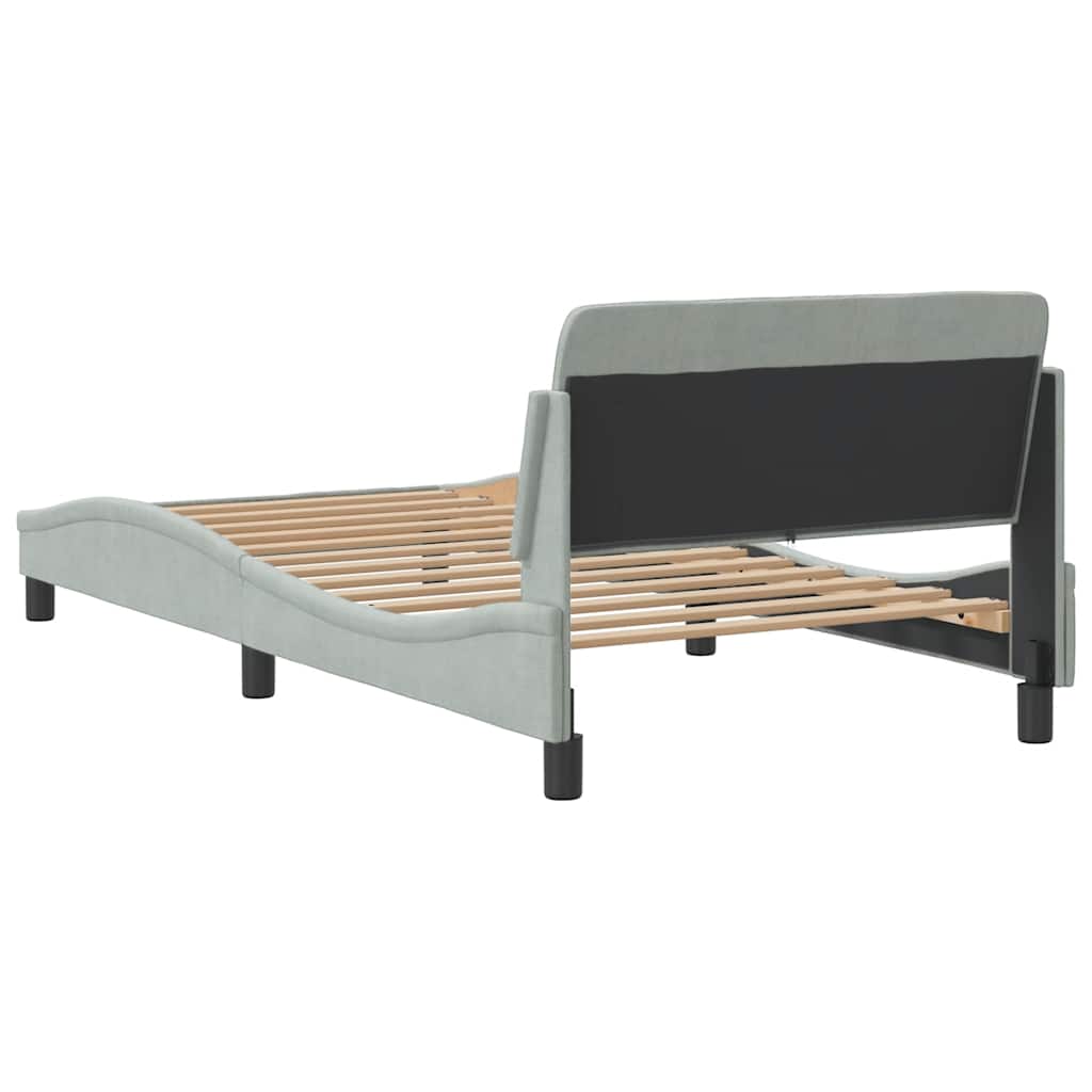 Okvir za krevet Dover svjetlosivi 100x190 cm baršunasti