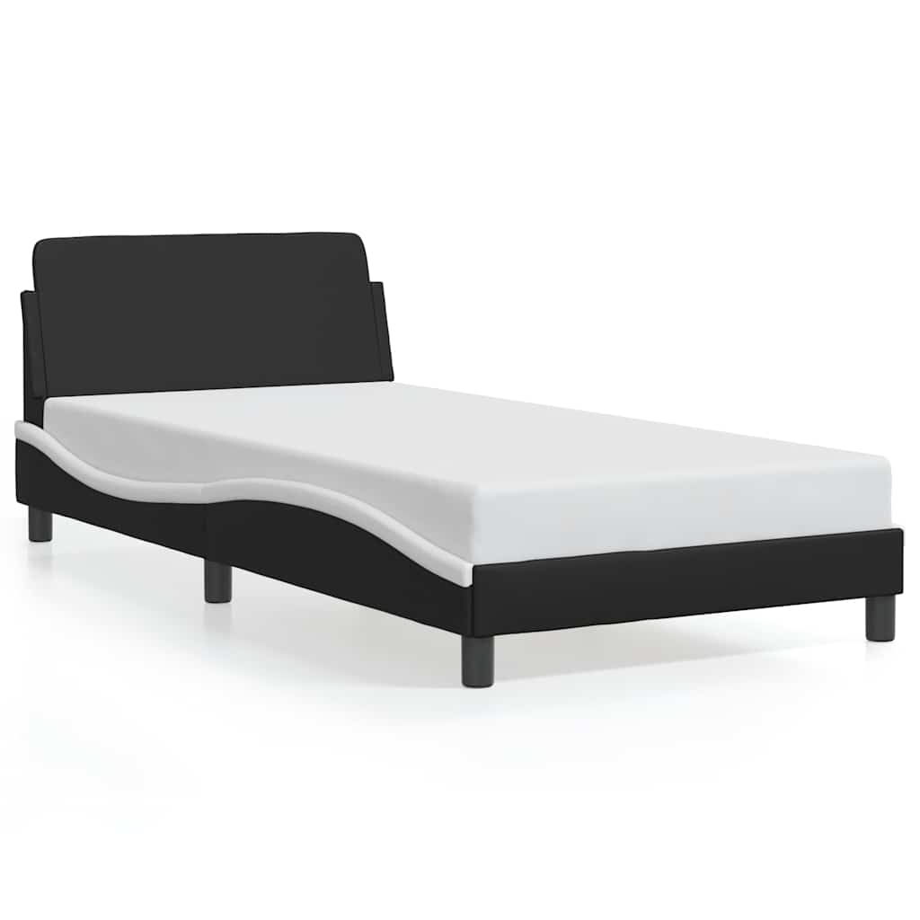 Okvir za krevet Dover crno-bijeli 100 x 190 cm umjetna koža
