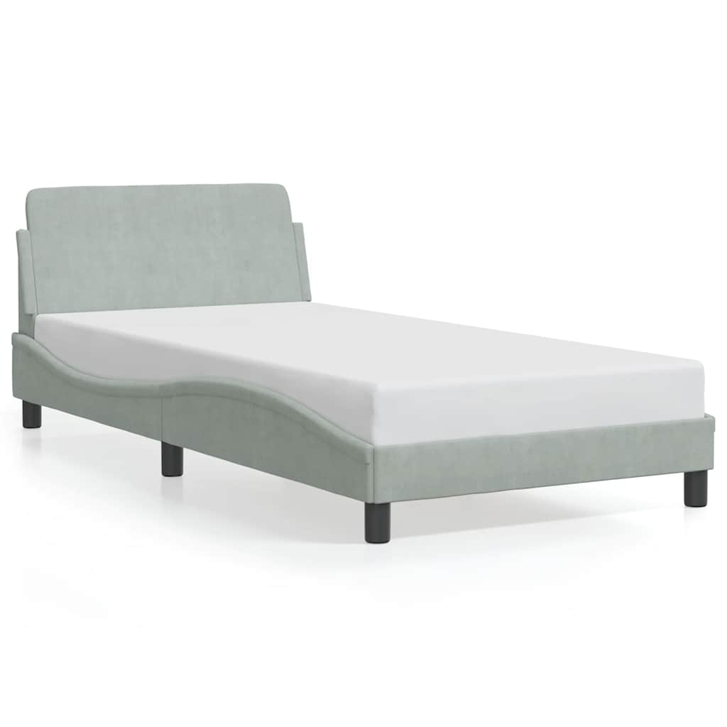 Okvir za krevet Dover svjetlosivi 100x203 cm baršunasti