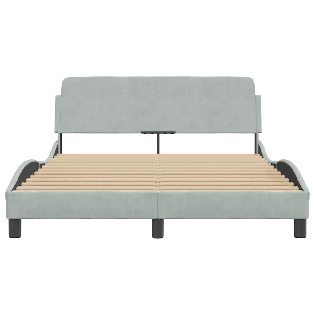 Okvir za krevet Dover svjetlosivi 137x190 cm baršunasti