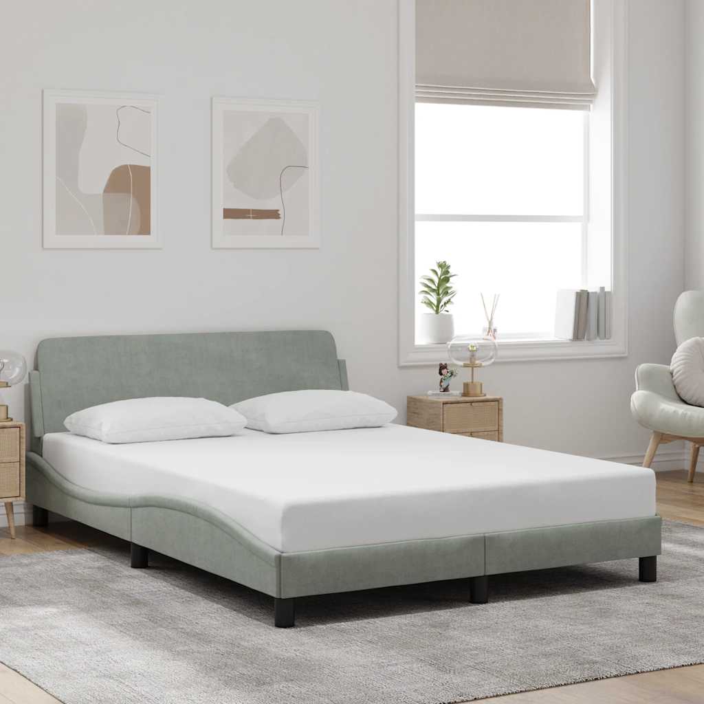 Okvir za krevet Dover svjetlosivi 137x190 cm baršunasti