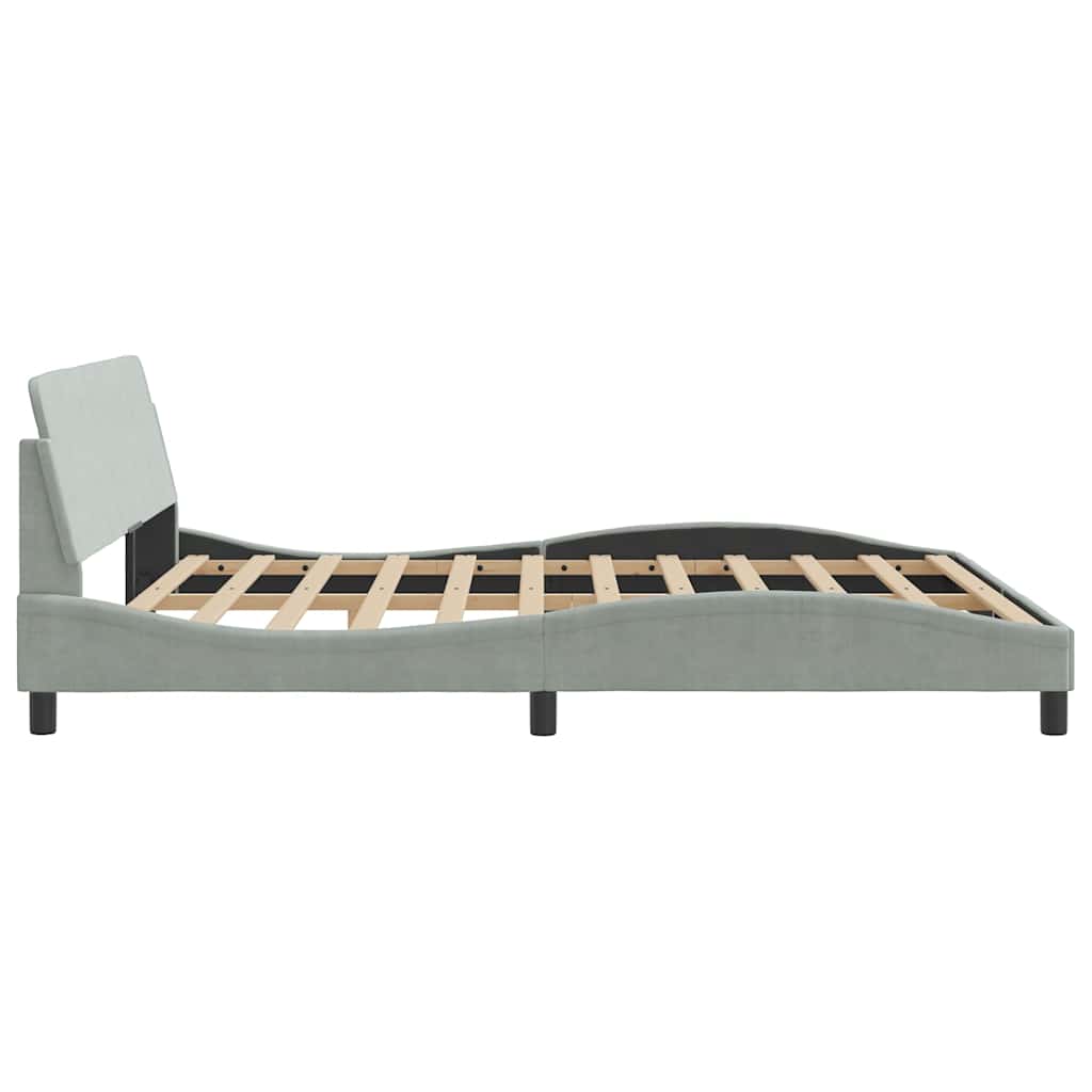 Okvir za krevet Dover svjetlosivi 183x213 cm baršunasti