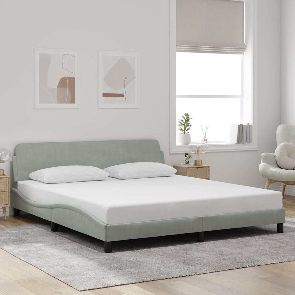 Okvir za krevet Dover svjetlosivi 183x213 cm baršunasti