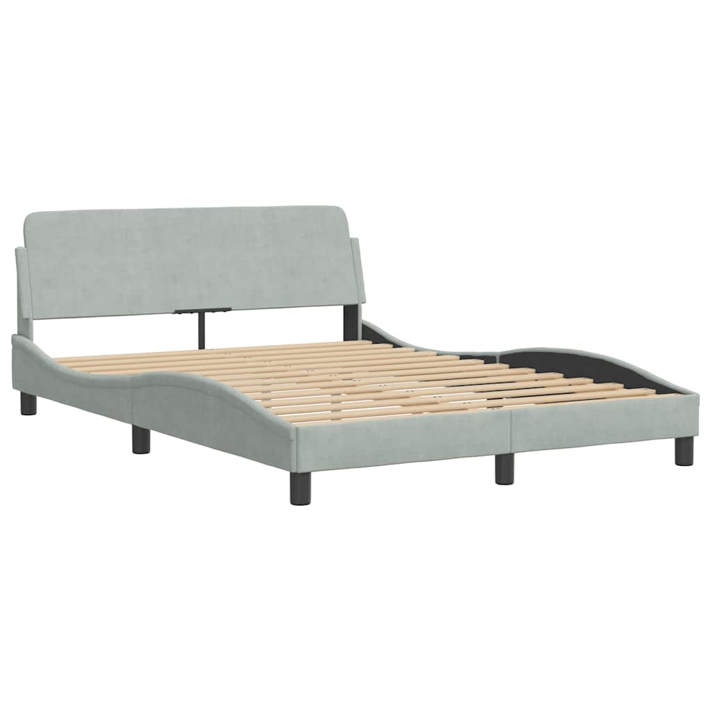 Okvir za krevet Dover svijetlosivi 135x190 cm baršun