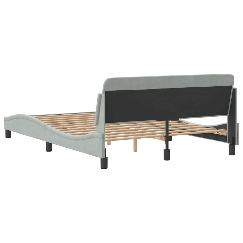 Okvir za krevet Dover svijetlosivi 135x190 cm baršun
