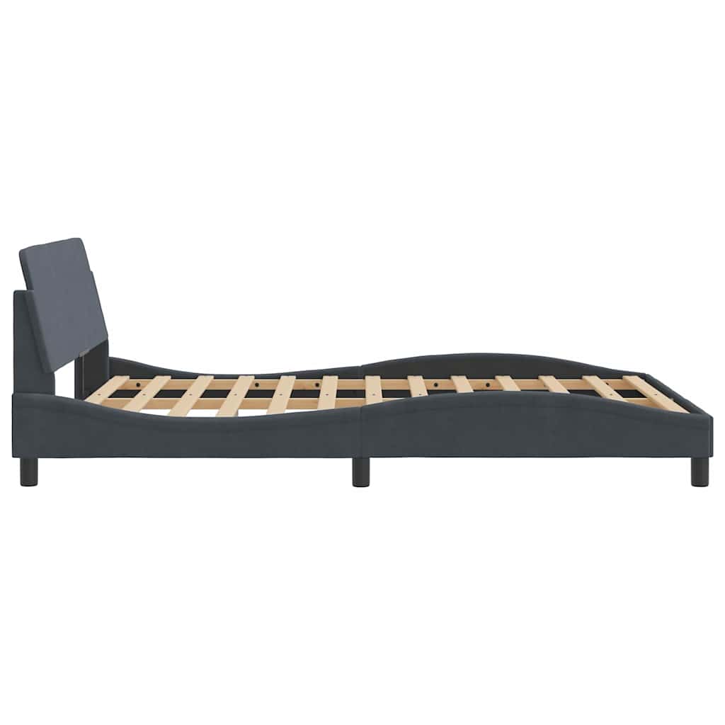 Okvir za krevet Dover tamno sivi 135x190 cm baršun