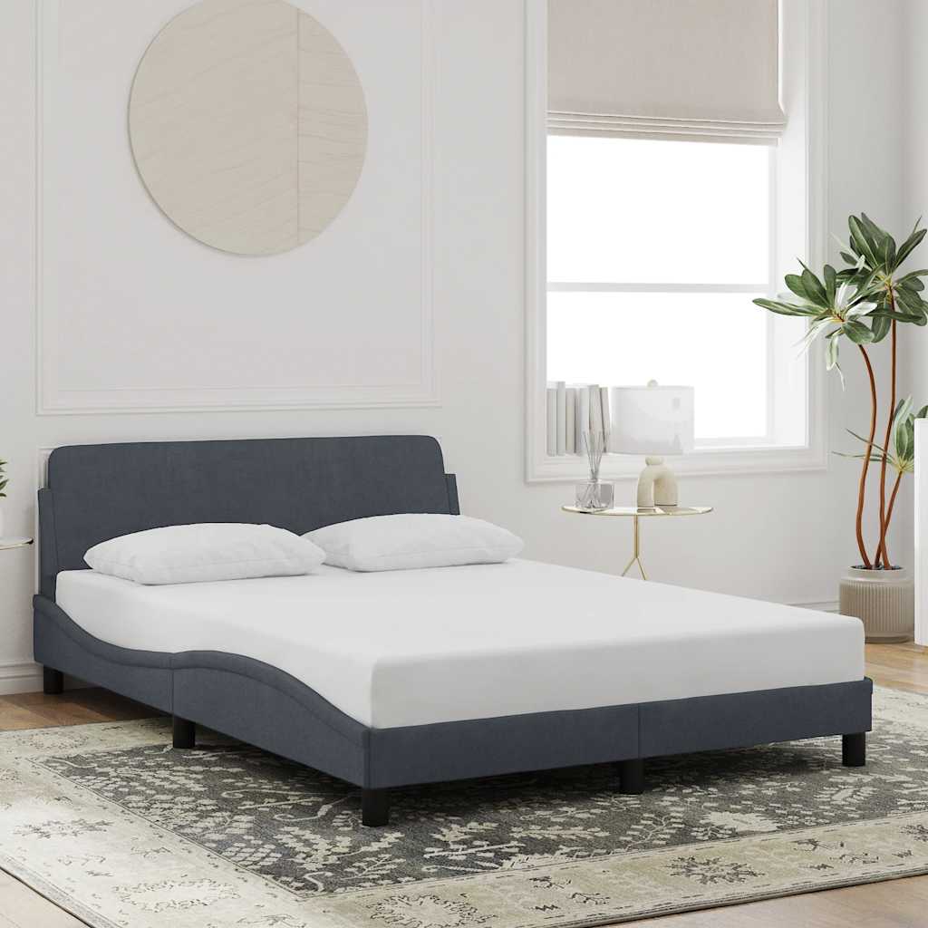 Okvir za krevet Dover tamno sivi 135x190 cm baršun