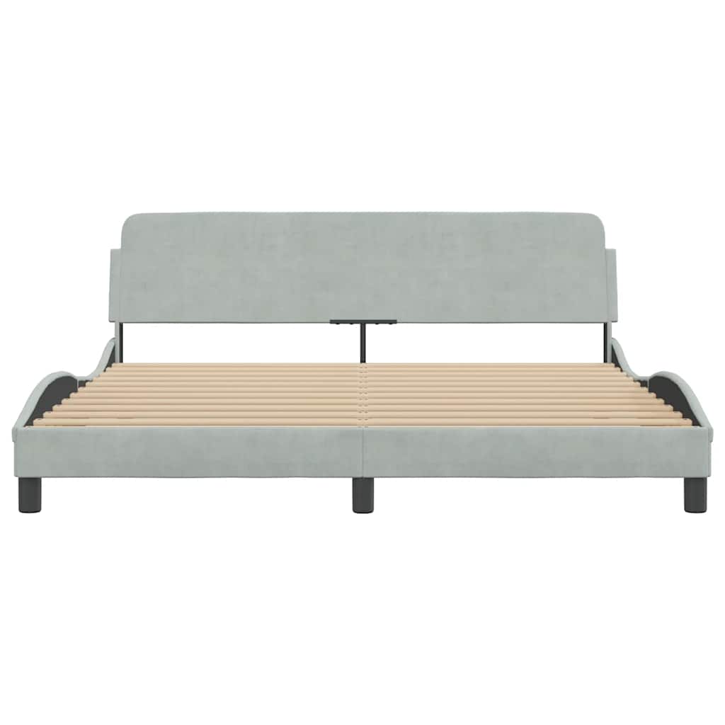 Okvir za krevet Dover svijetlosivi 180x200 cm baršun