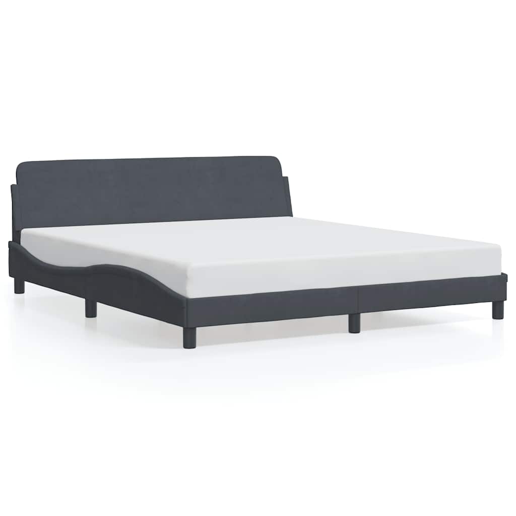 Okvir za krevet Dover tamno sivi 180x200 cm baršun