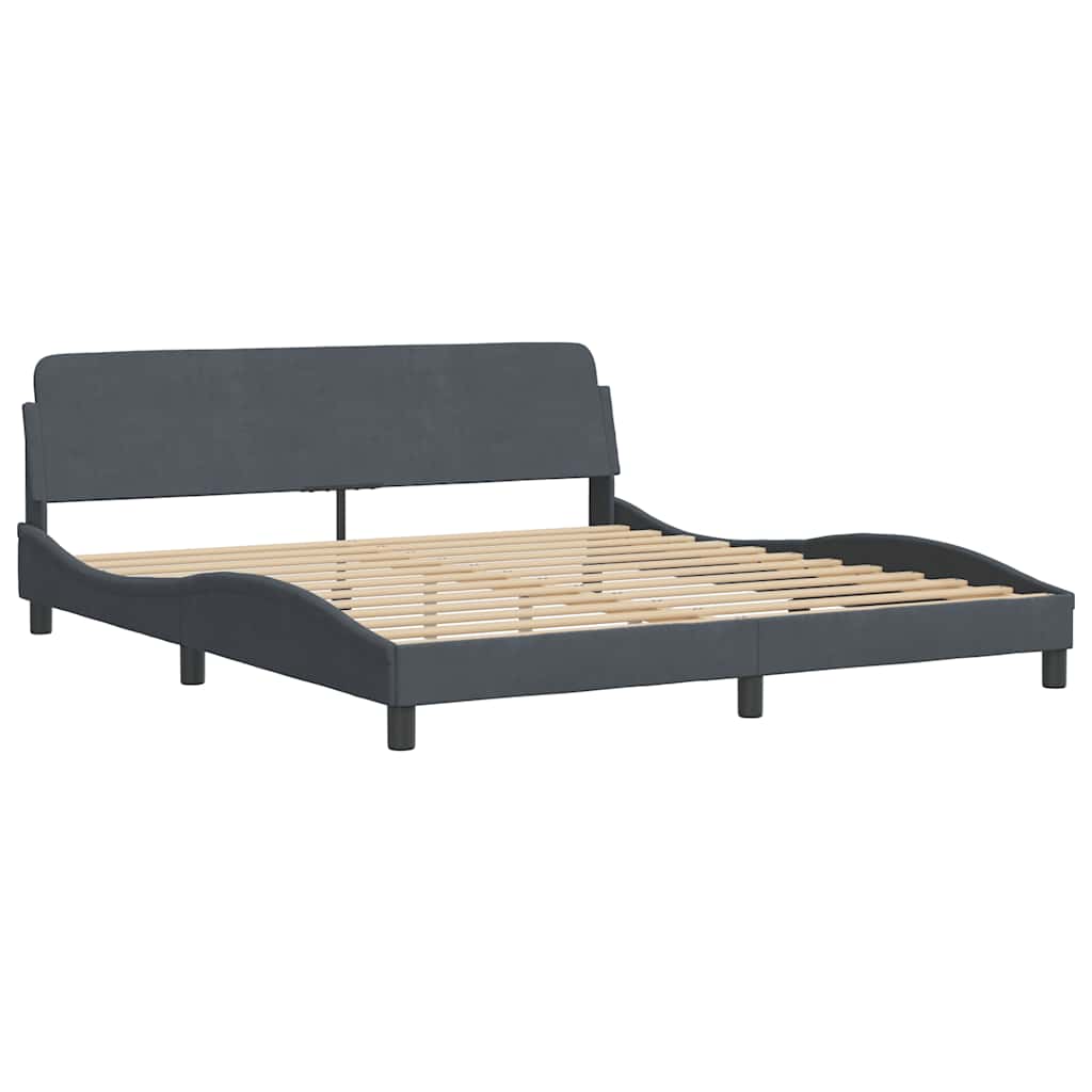 Okvir za krevet Dover tamno sivi 180x200 cm baršun
