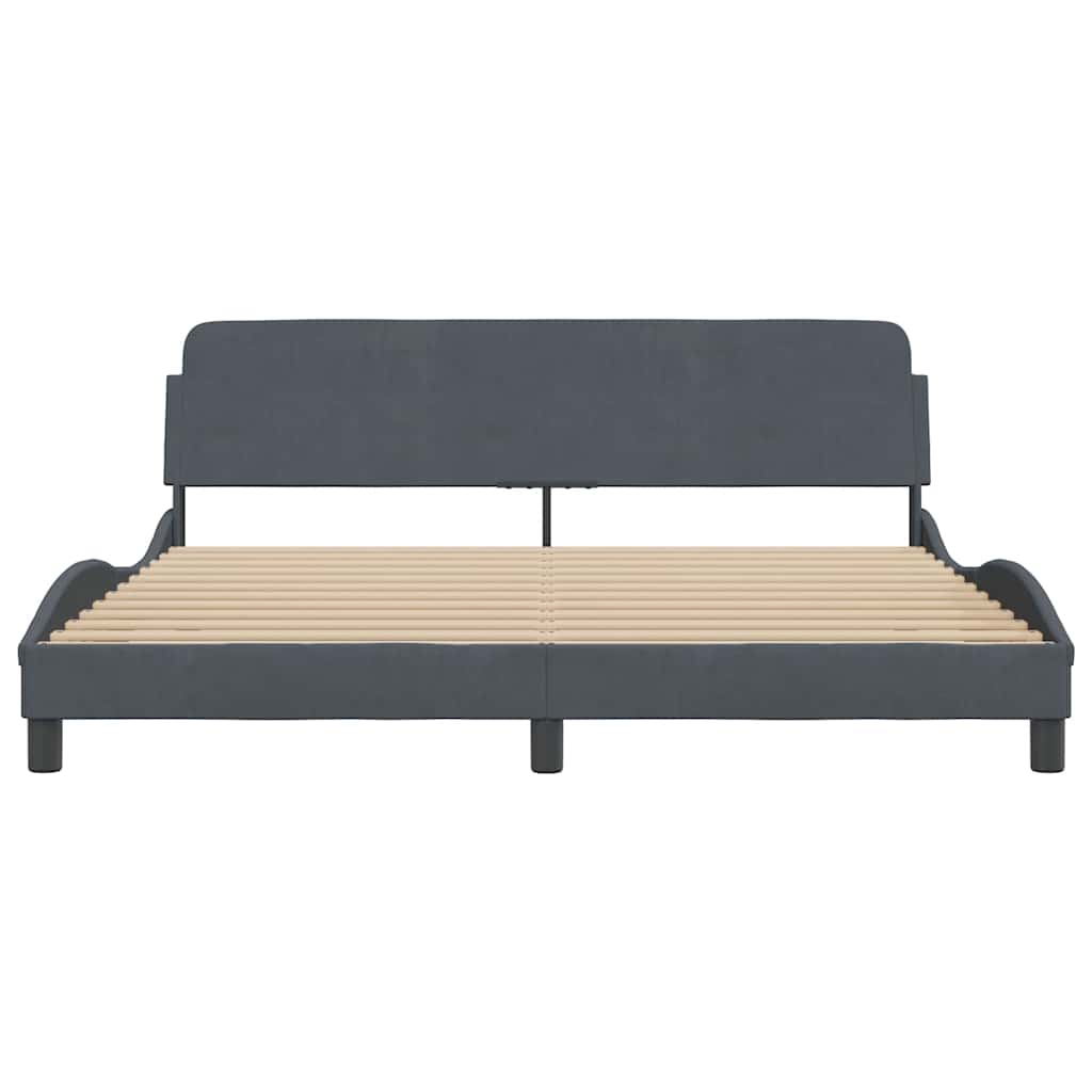 Okvir za krevet Dover tamno sivi 180x200 cm baršun