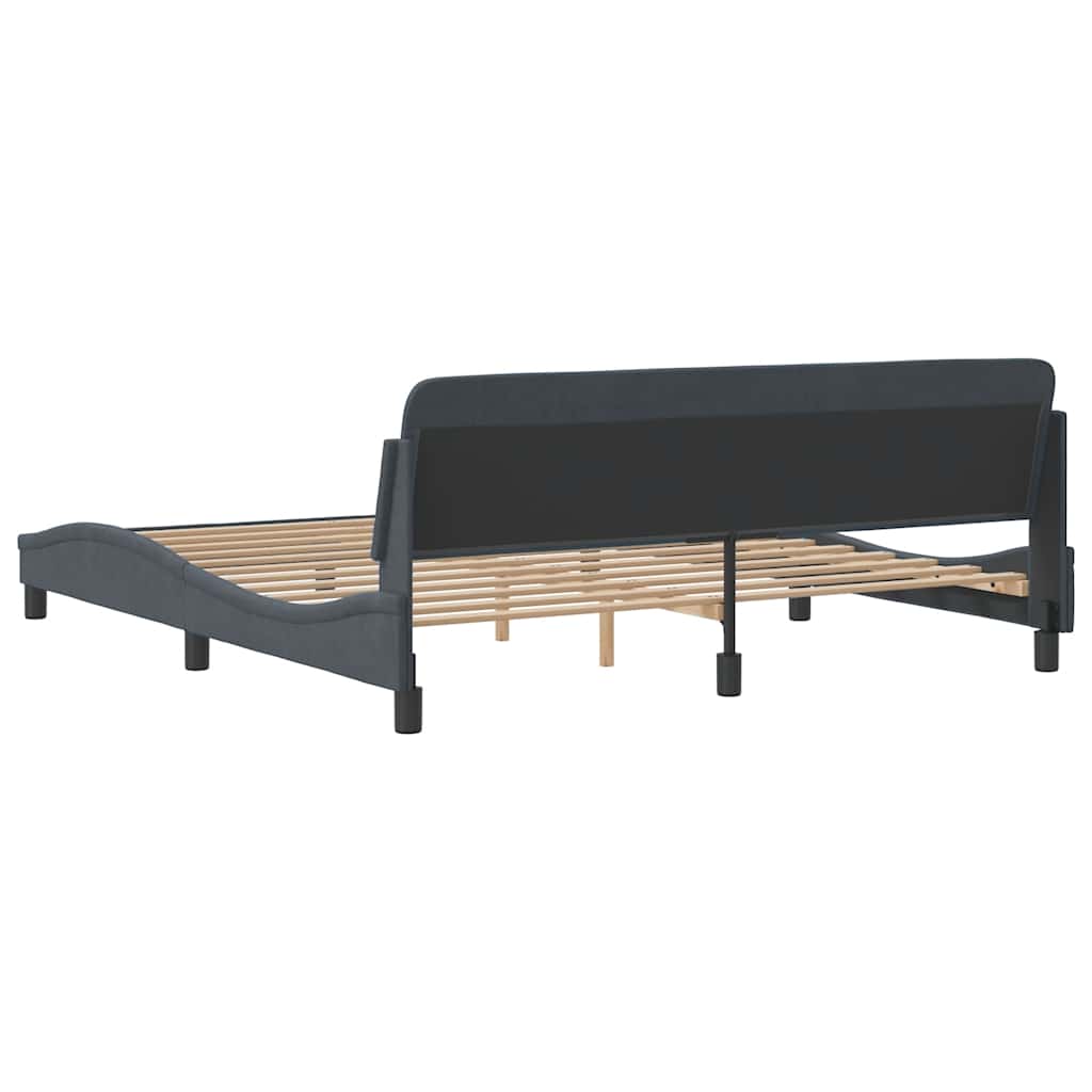 Okvir za krevet Dover tamno sivi 180x200 cm baršun