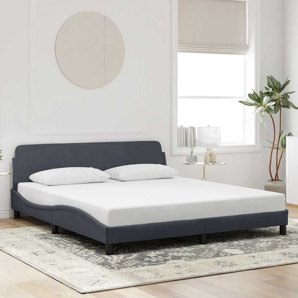 Okvir za krevet Dover tamno sivi 180x200 cm baršun