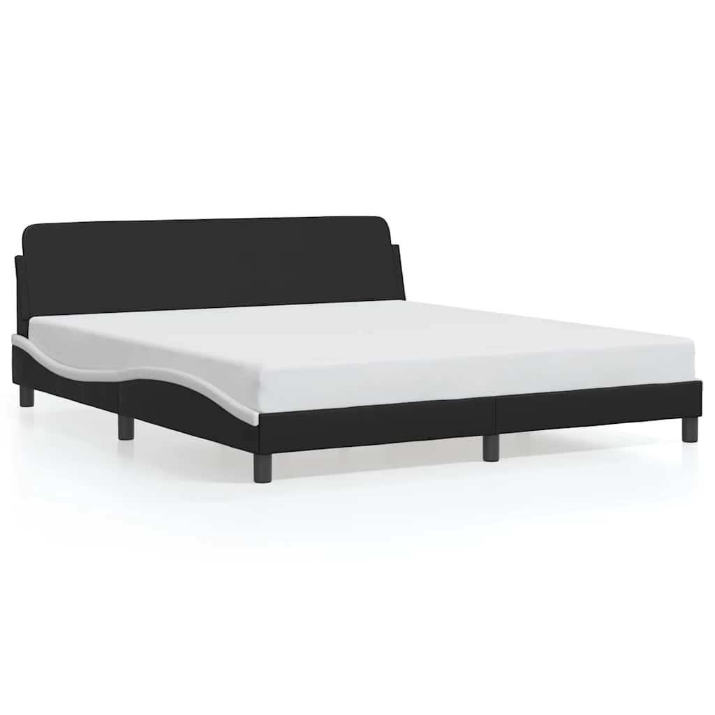 Okvir za krevet Dover crno-bijeli 180x200 cm umjetna koža