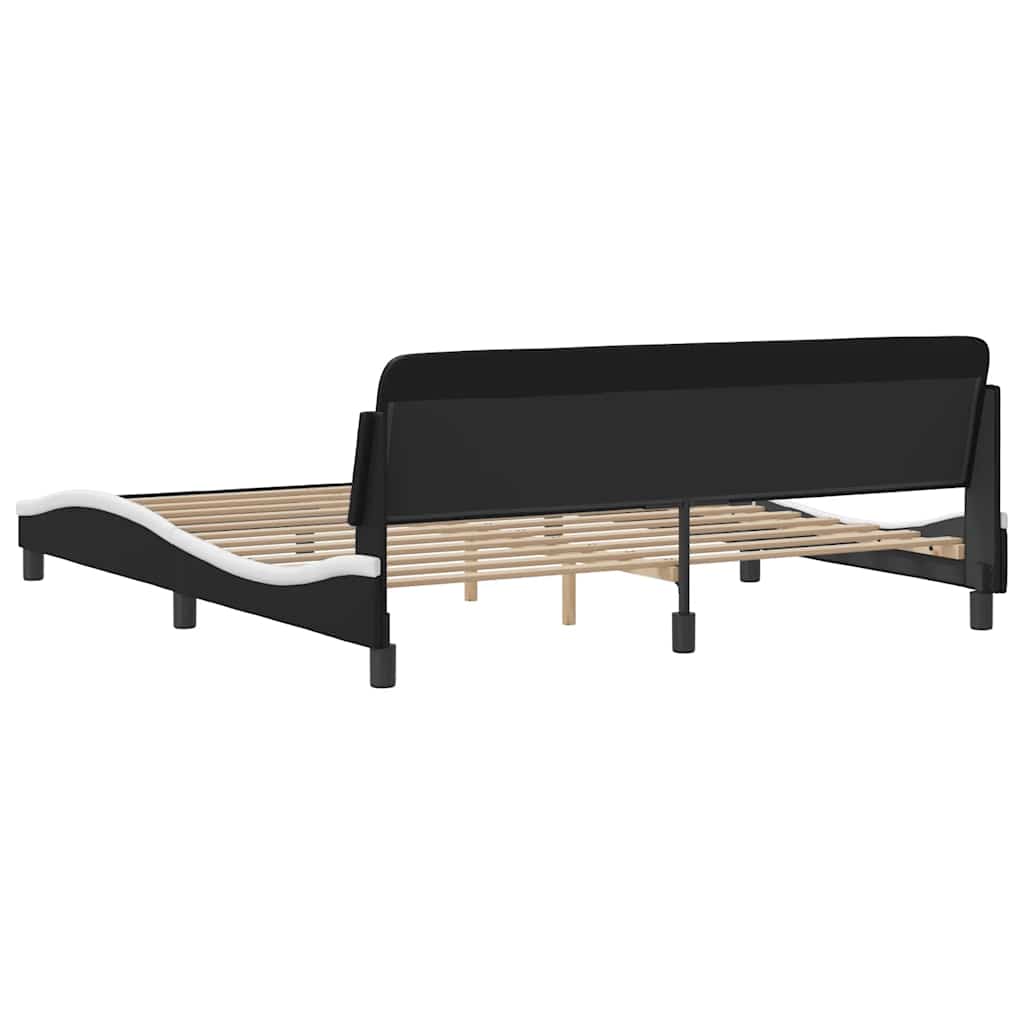 Okvir za krevet Dover crno-bijeli 180x200 cm umjetna koža